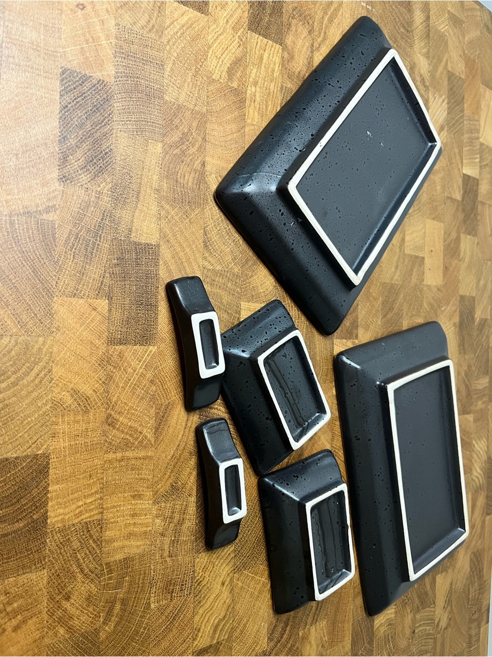 Black Ceramic Sushi Serving Set - Picture 5 of 14